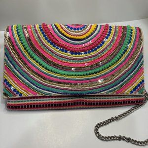 AMERICA and BEYOND Embellished Convertible Clutch w/strap